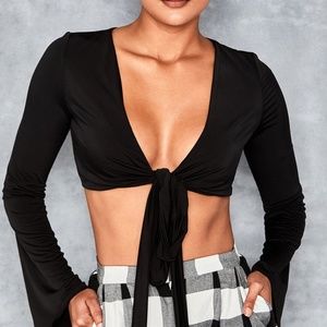 Mistress Rocks FIX IT' Black Wrap Tie Back Top